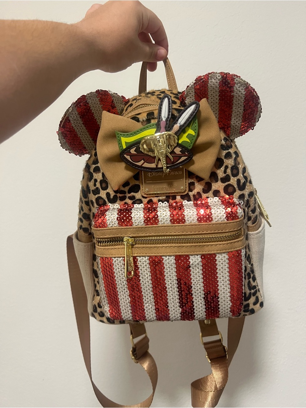 NWT Disney Loungefly Jungle Cruise Limited Edition Leopard Sequin Backpack